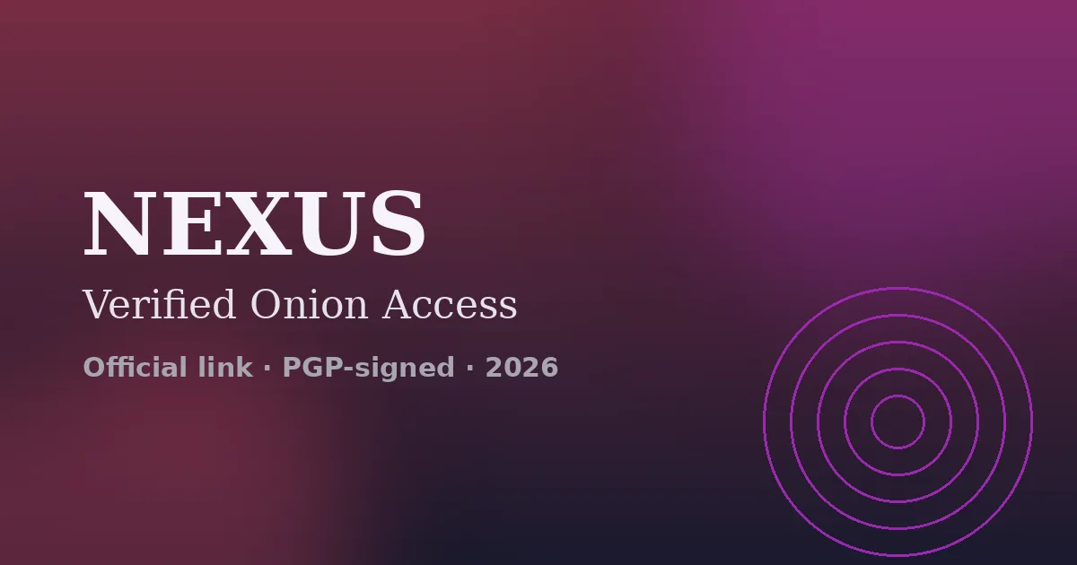 Nexus mirrors — verified onion mirror list 2026